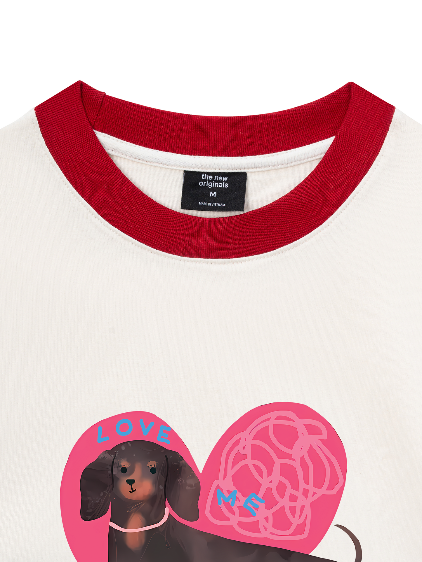 Áo Thun Ringer Relaxed Fit Animal Mood love my sausage