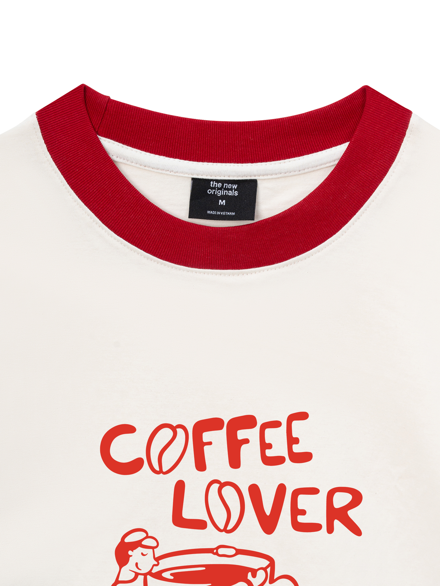 Áo Thun Ringer Relaxed Fit coffee lover club-01