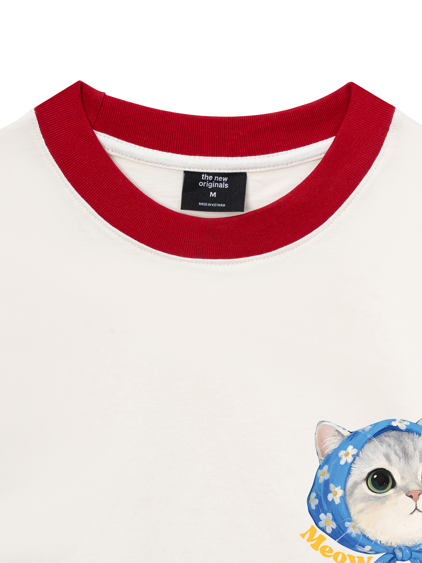 Áo Thun Ringer Relaxed Fit Cute Cat