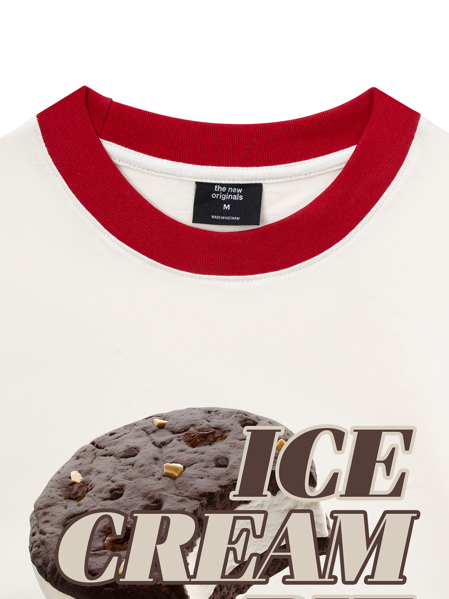 Áo Thun Ringer Relaxed Fit Foody Ice Cream Pie