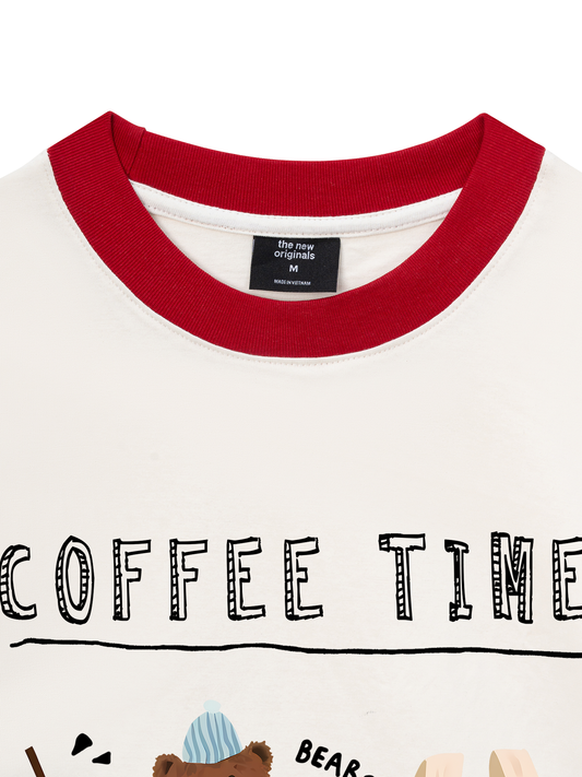 Áo Thun Ringer Relaxed Fit Sweet Pastry Coffee Time