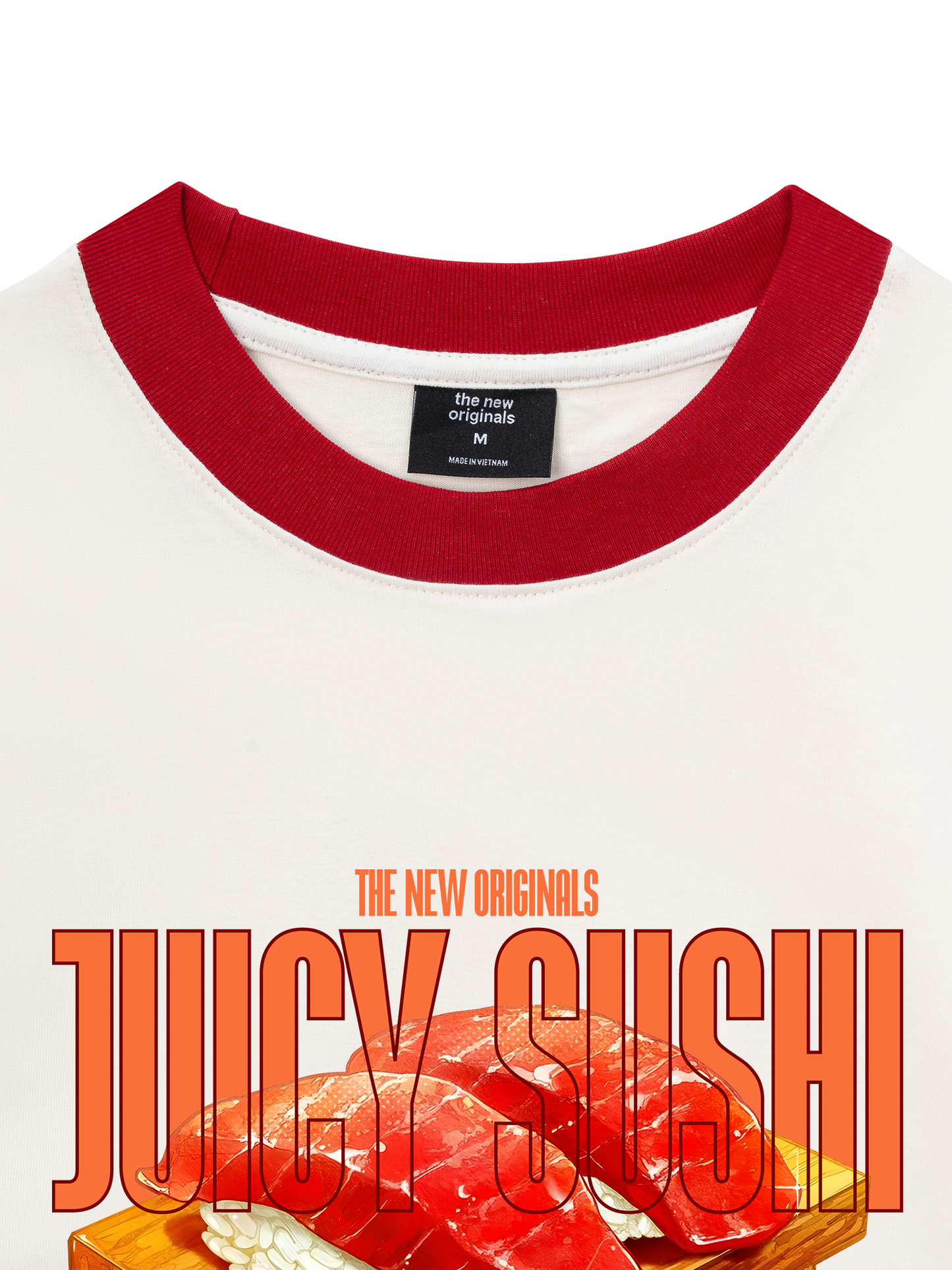 Áo Thun Ringer Relaxed Fit Foody Juicy Sushi