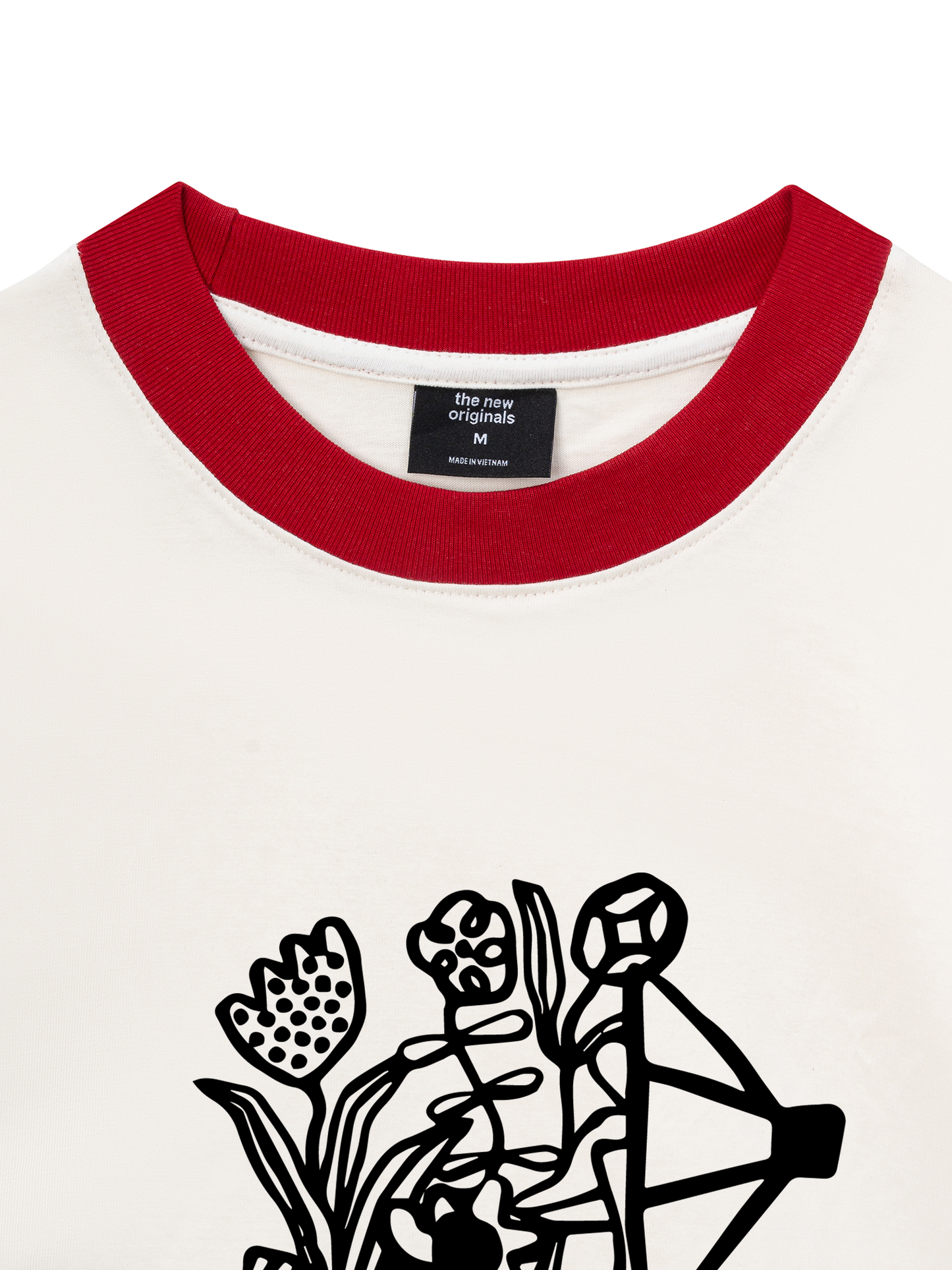 Áo Thun Ringer Relaxed Fit Coffee & Flowers Oversized