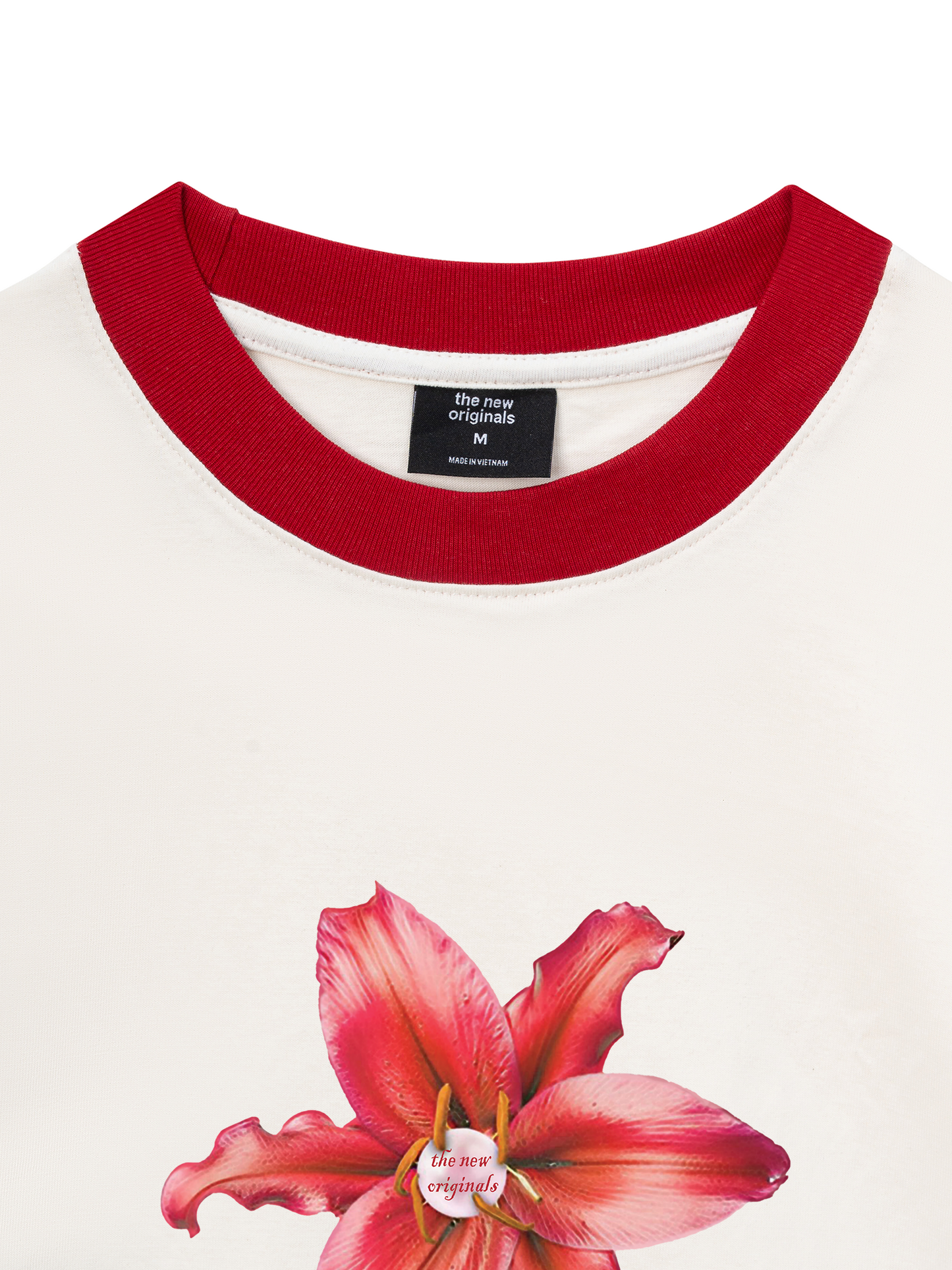 Áo Thun Ringer Relaxed Fit Pearl Lily Flower