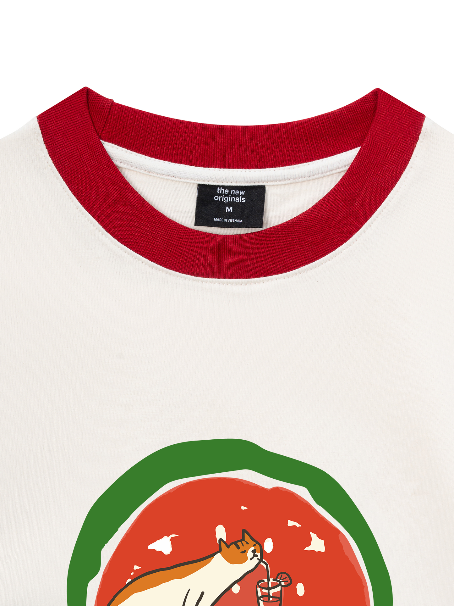 Áo Thun Ringer Relaxed Fit Meow Meow Watermelon