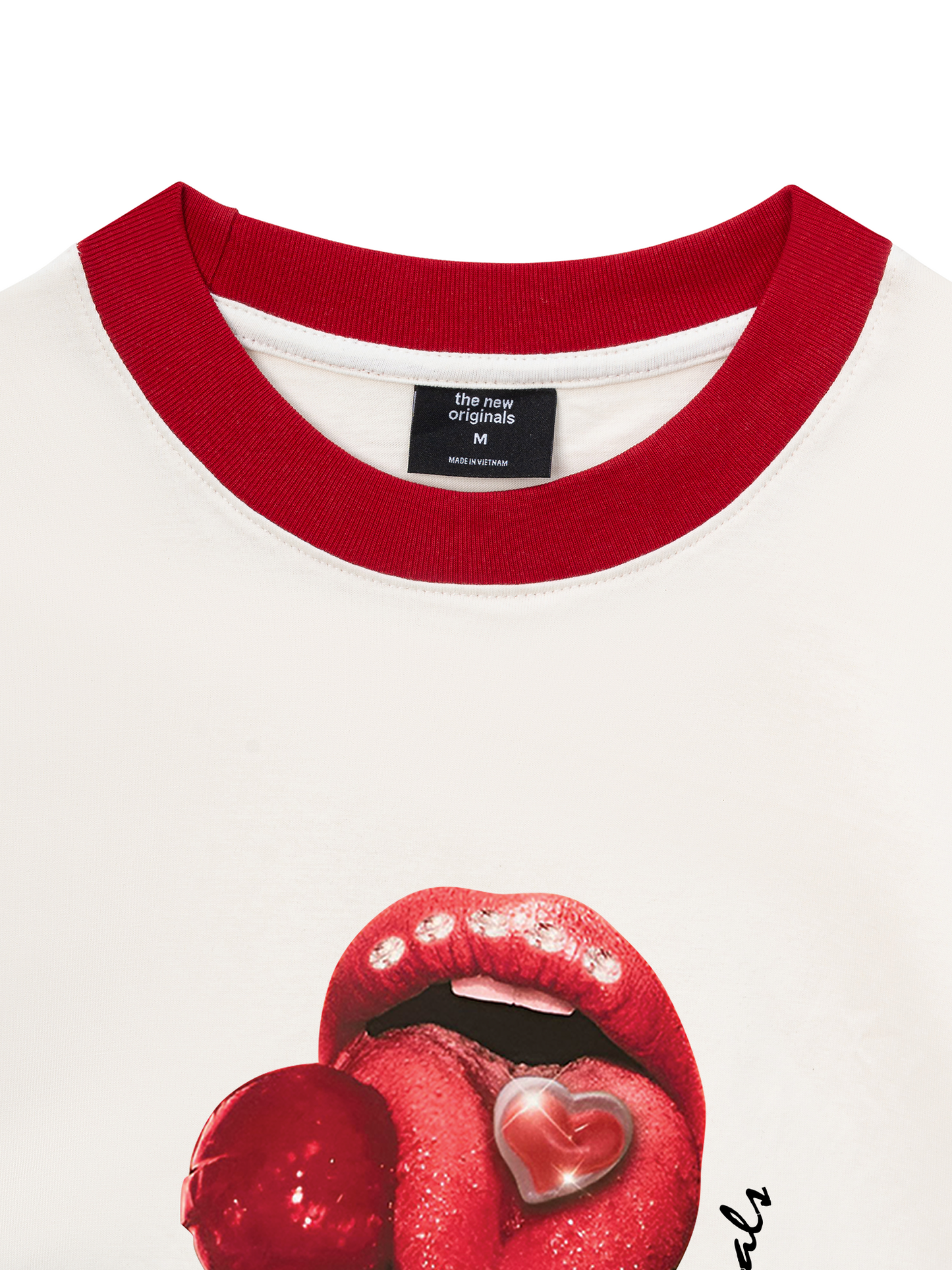 Áo Thun Ringer Relaxed Fit Lips Lollipop