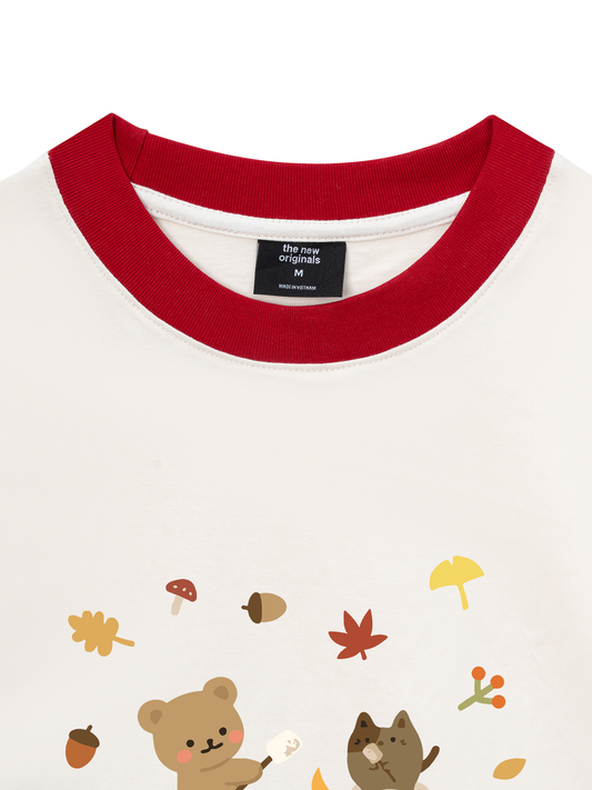 Áo Thun Ringer Relaxed Fit Autumn Vibes Autumn Leaves