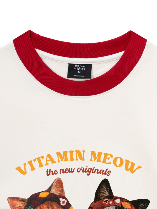 Áo Thun Ringer Relaxed Fit Vitamin Meow