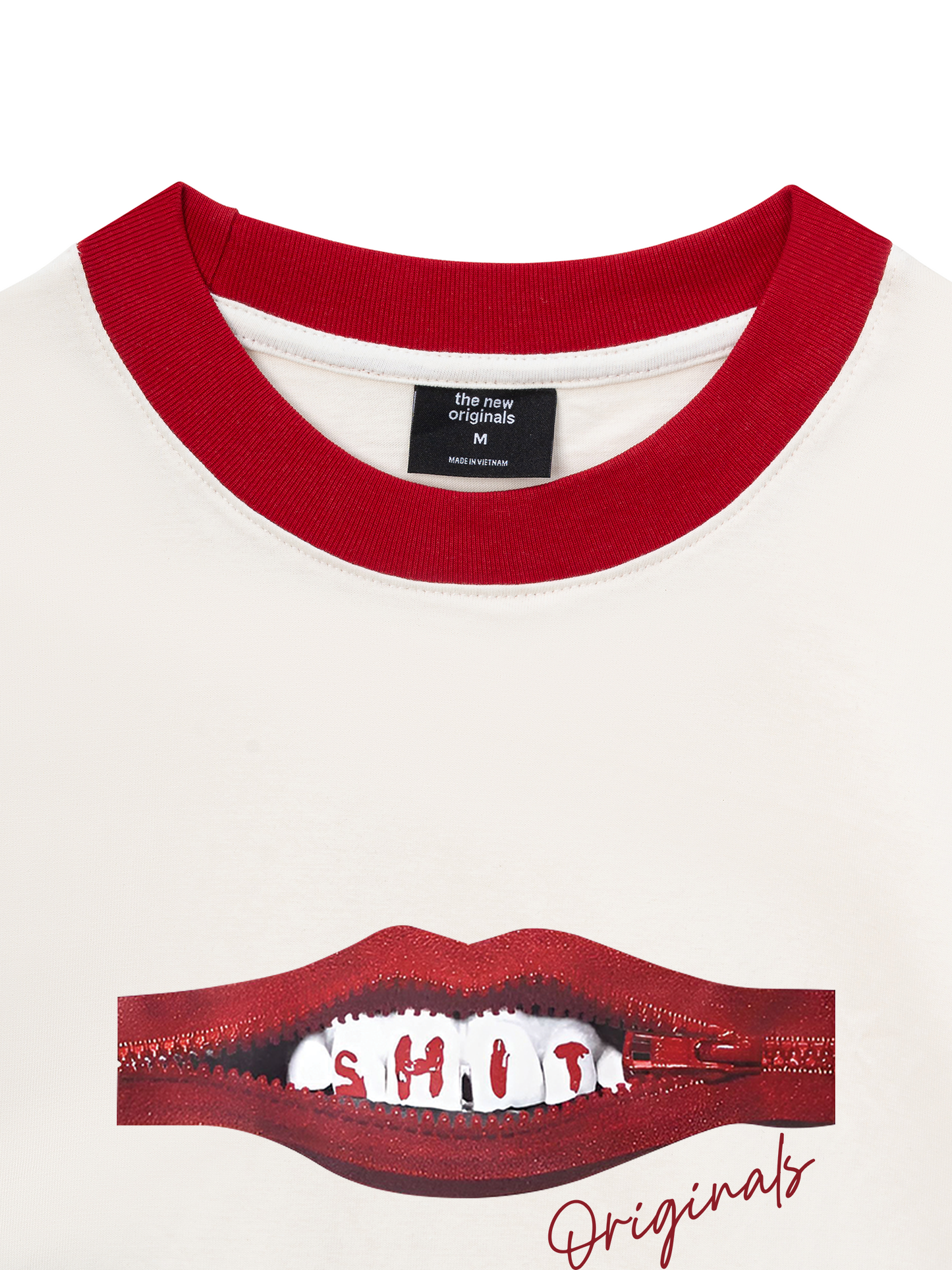 Áo Thun Ringer Relaxed Fit Teeth Zip Classic