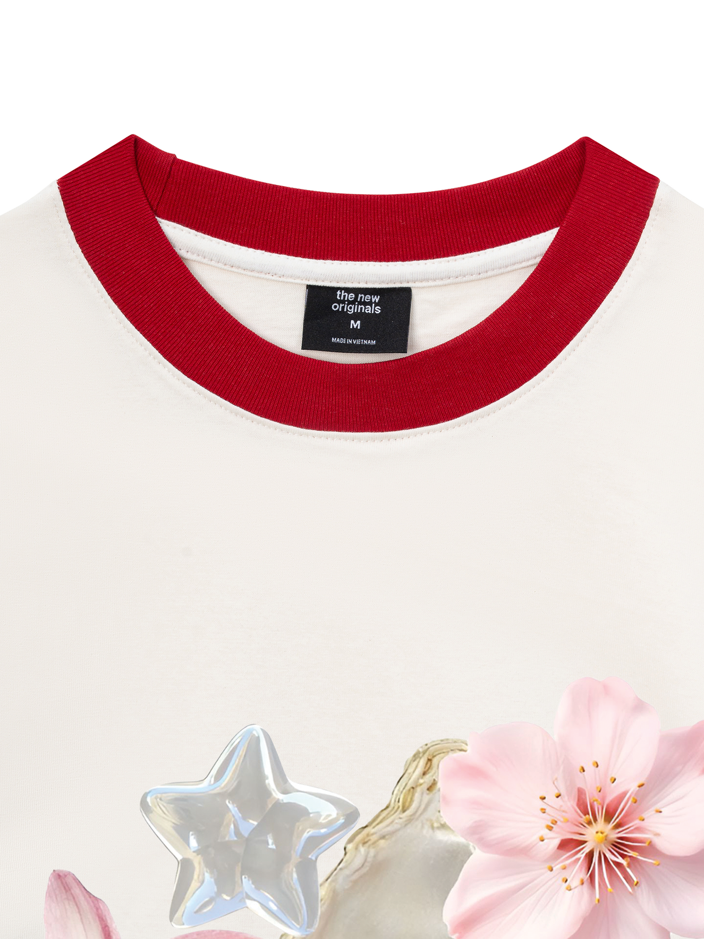 Áo Thun Ringer Relaxed Fit Pearl Bloom_