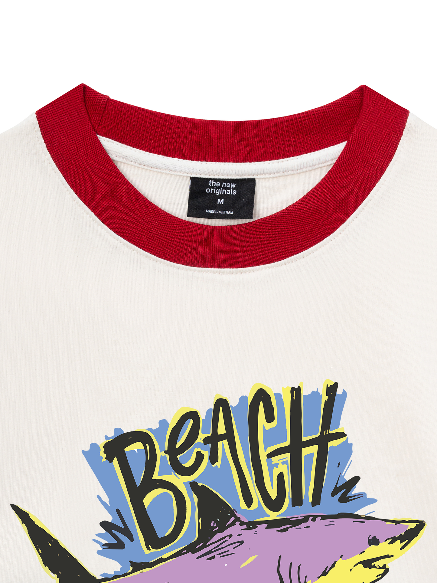 Áo Thun Ringer Relaxed Fit Ocean Beach Vibes Shark