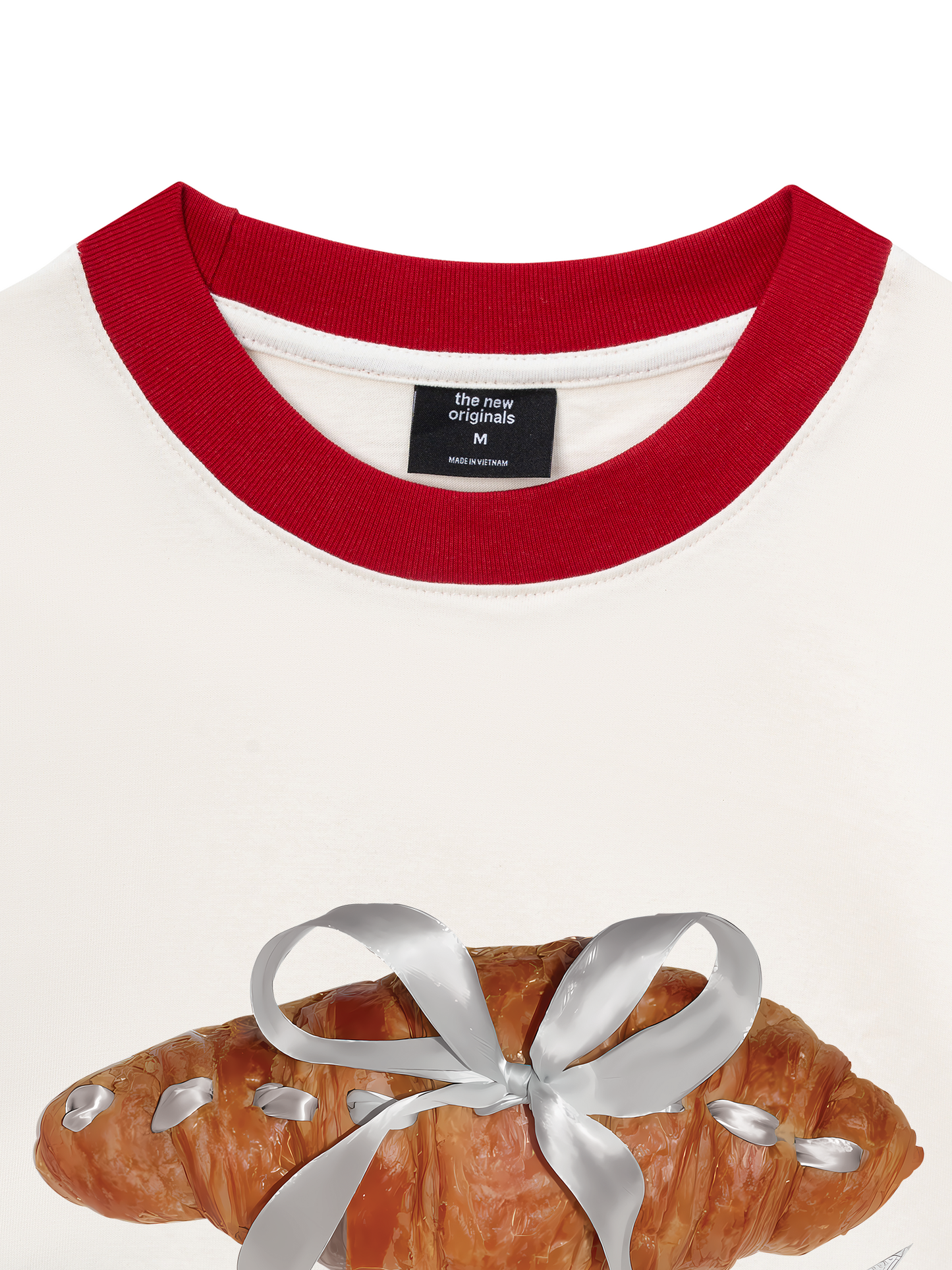 Áo Thun Ringer Relaxed Fit Sweet Pastry Silver Bow