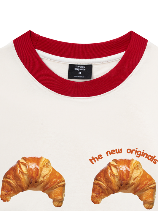Áo Thun Ringer Relaxed Fit Croissant Quote