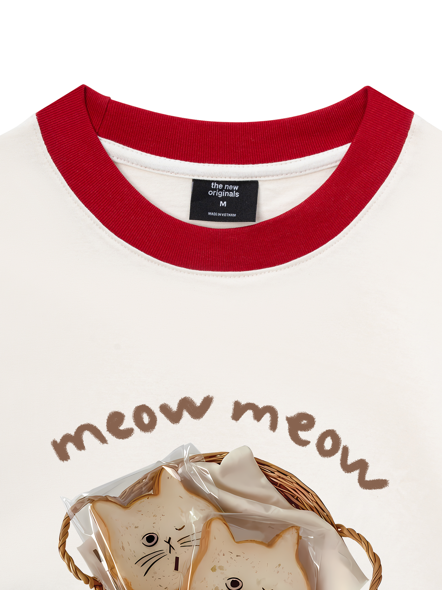 Áo Thun Ringer Relaxed Fit Sweet Pastry Meow Meow Bead
