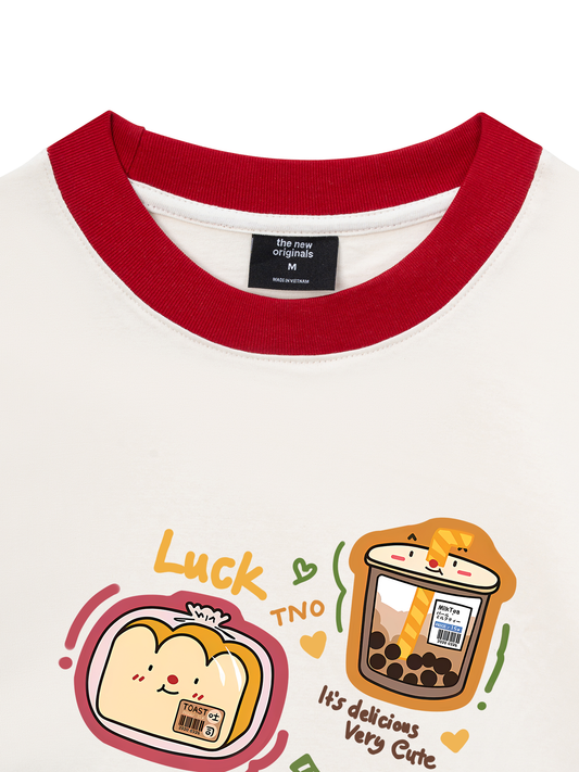 Áo Thun Ringer Relaxed Fit Sweet Pastry Cute Bento
