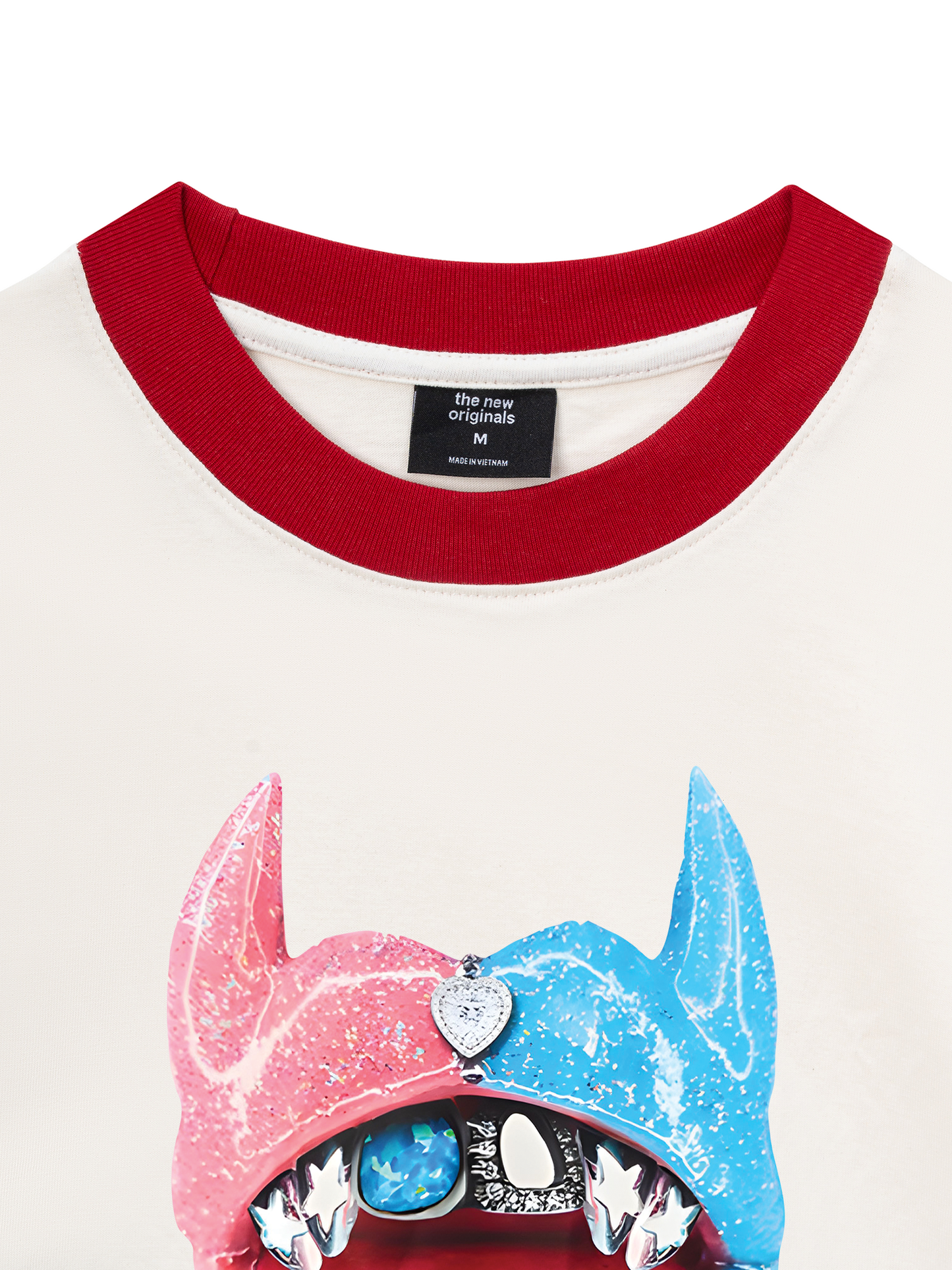 Áo Thun Ringer Relaxed Fit BOUNCE BACK© two-tone devil lip