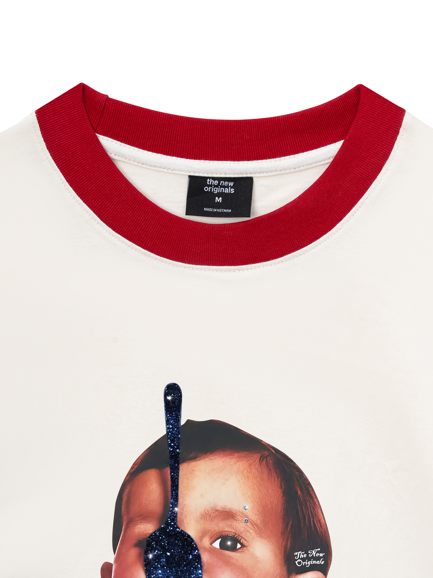 Áo Thun Ringer Relaxed Fit Funny spoon-covered face boy