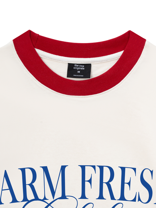 Áo Thun Ringer Relaxed Fit Summer Vibes Farm Fresh Chili