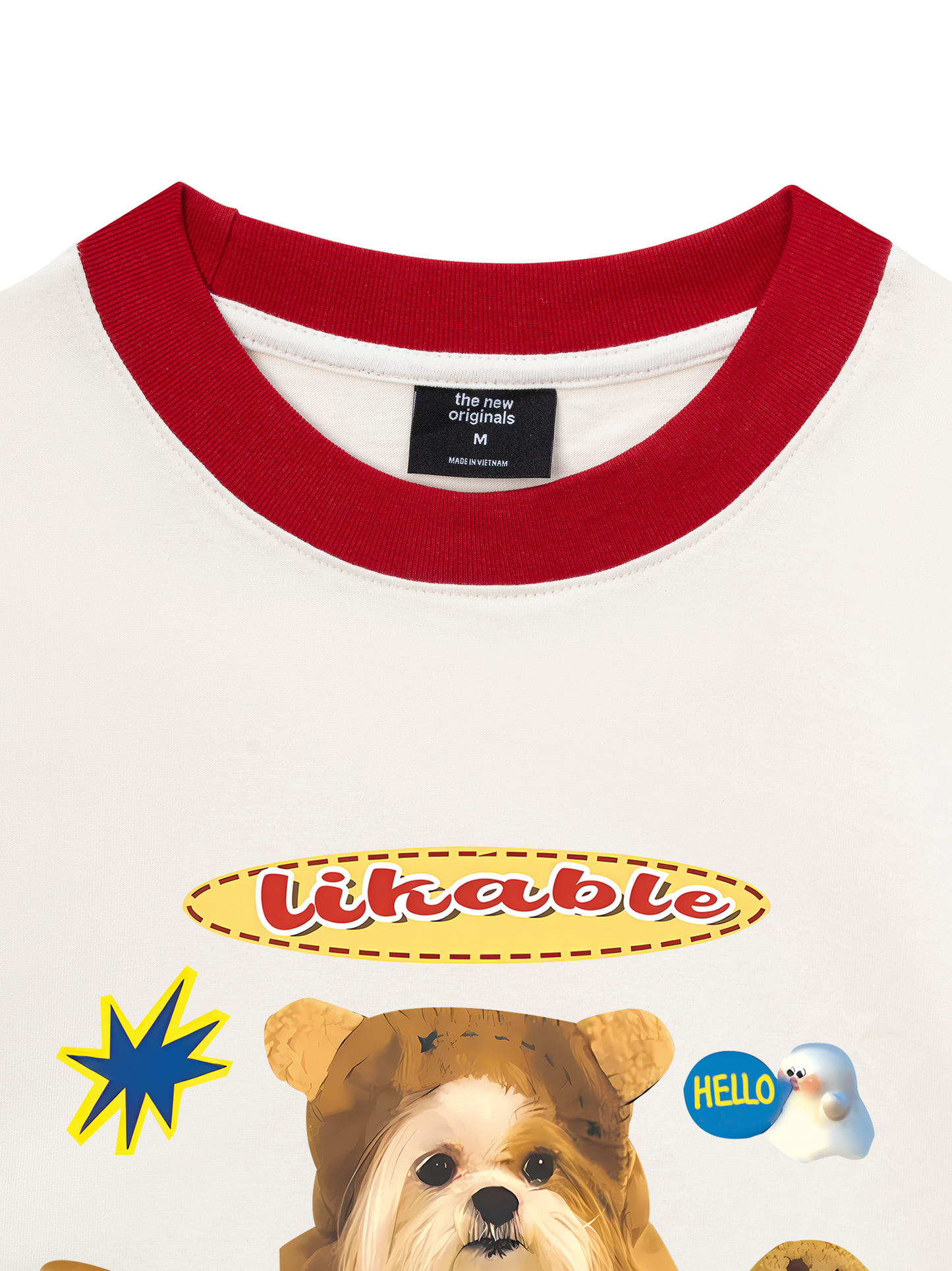 Áo Thun Ringer Relaxed Fit Sweet Pastry And Puppy Duck