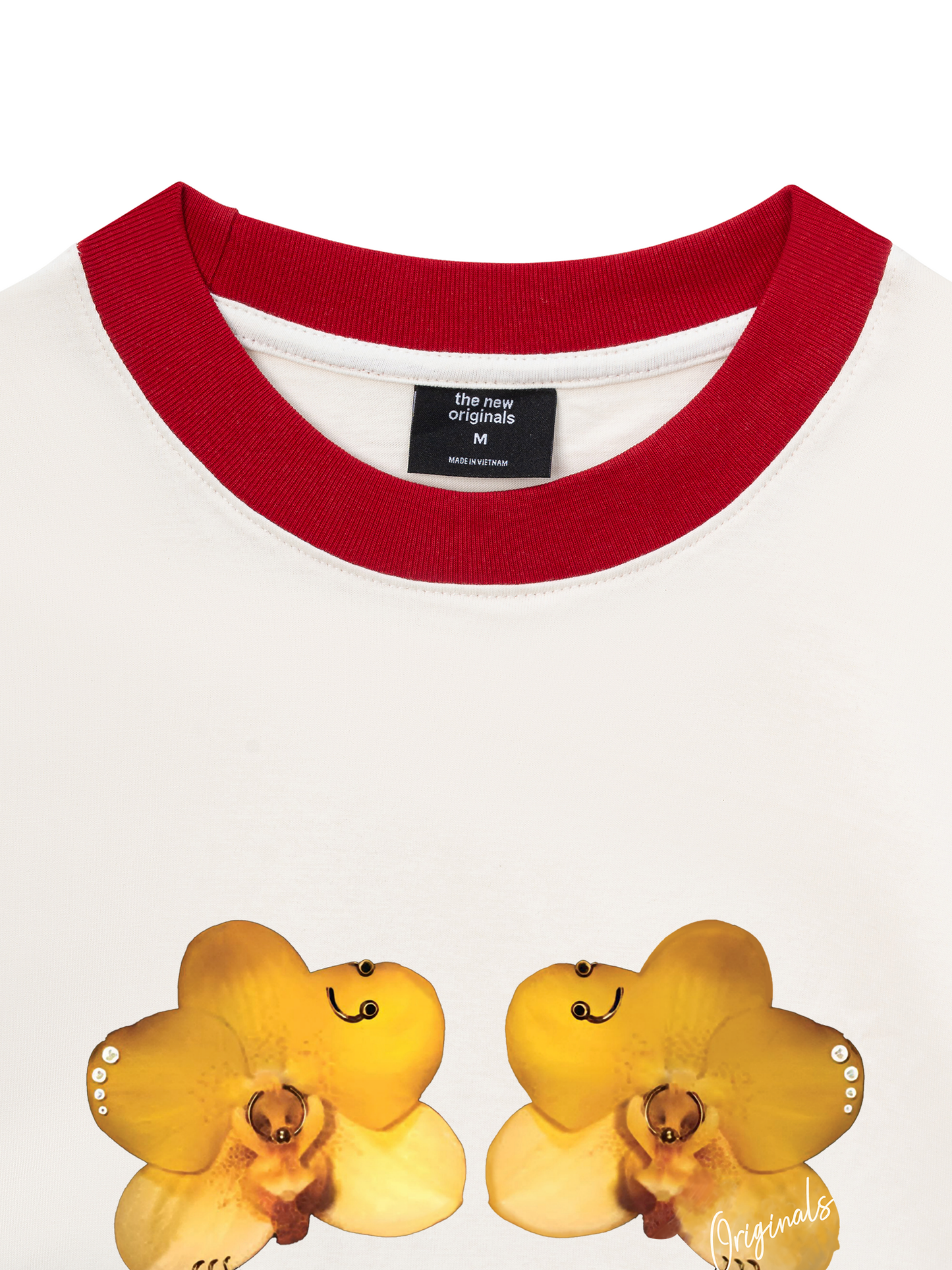 Áo Thun Ringer Relaxed Fit Flower Piercing Art