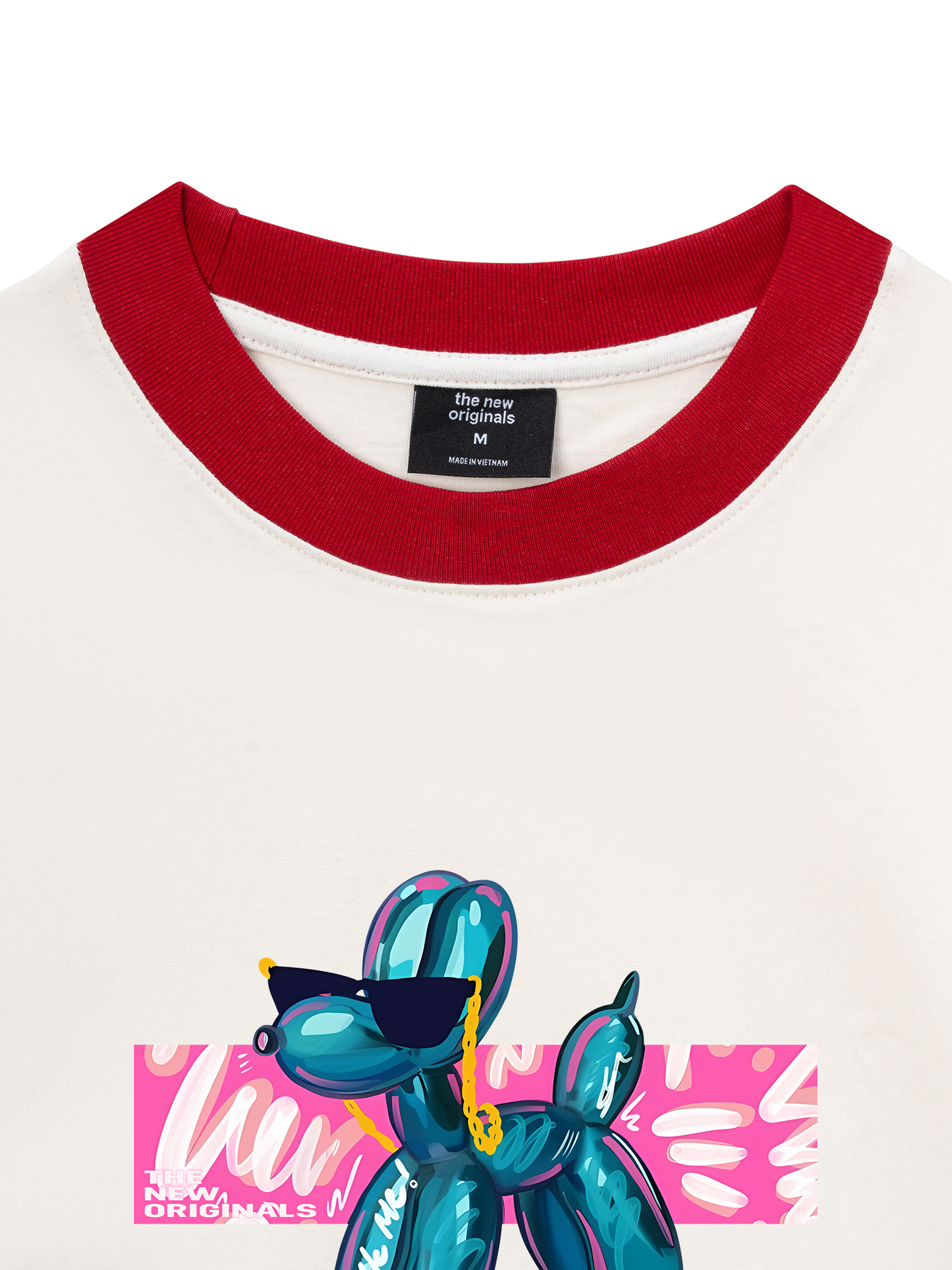 Áo Thun Ringer Relaxed Fit Balloon Dog Walk Me