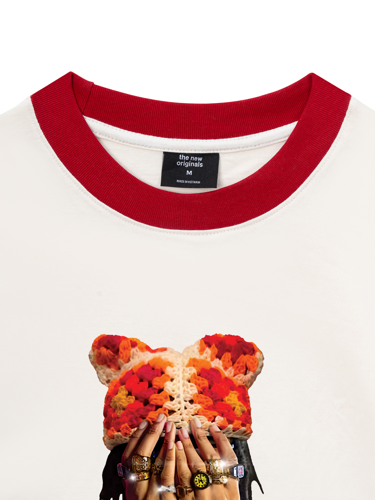 Áo Thun Ringer Relaxed Fit Jewel Ring & Orange Kitty Cap Wash