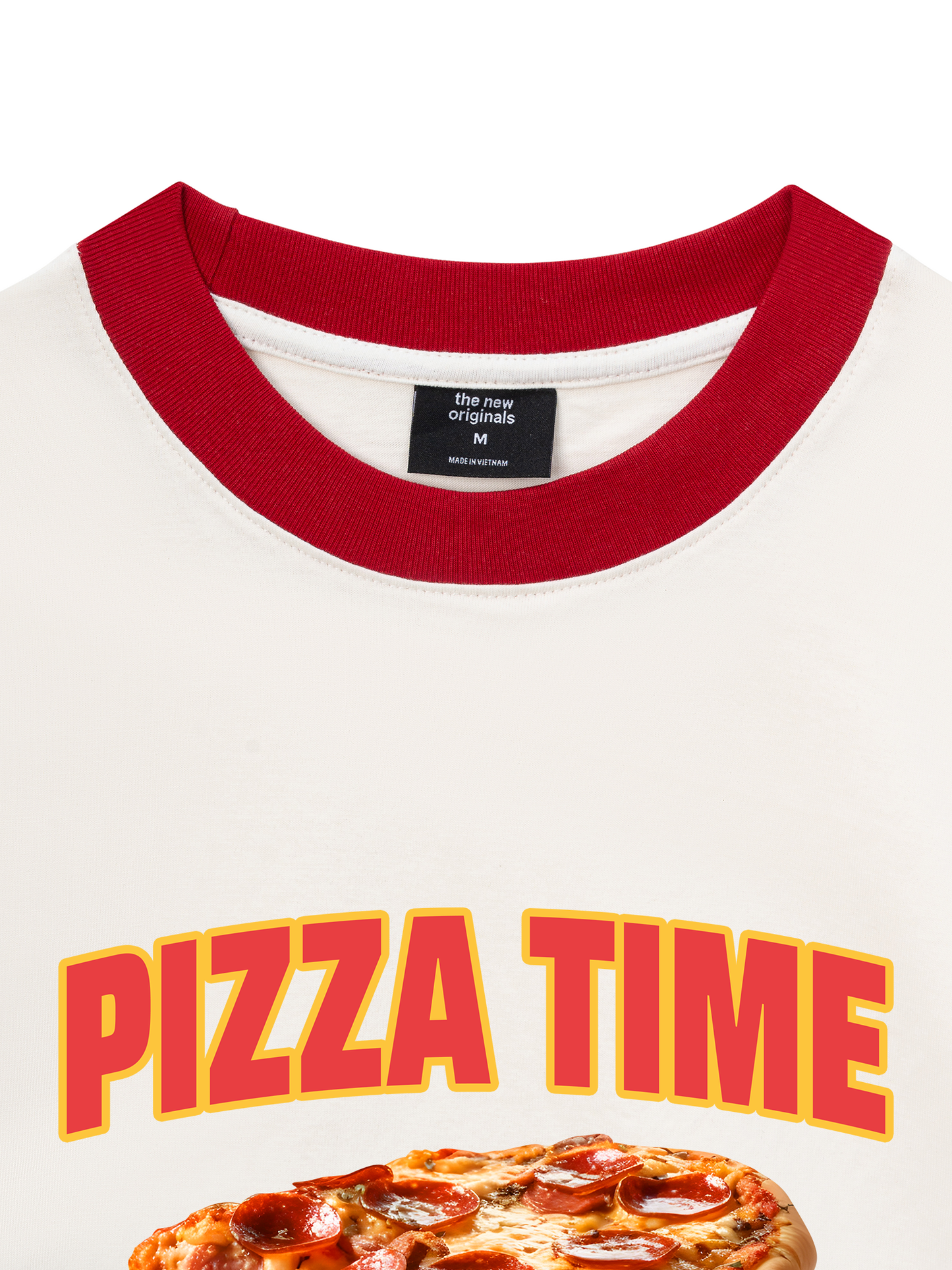 Áo Thun Ringer Relaxed Fit Foody Pizza Time