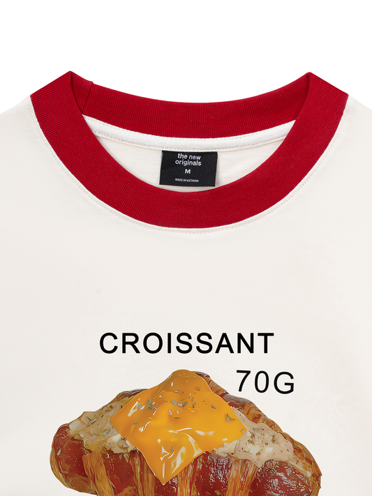 Áo Thun Ringer Relaxed Fit Sweet Pastry Croisant