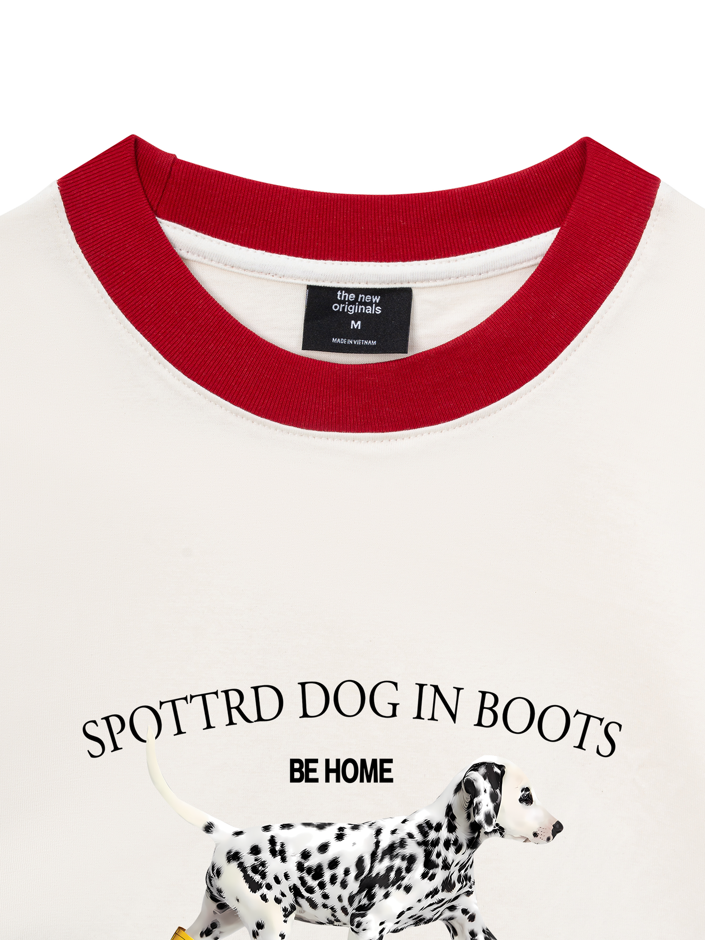 Áo Thun Ringer Relaxed Fit Animal Cute Puppy Yellow Boots