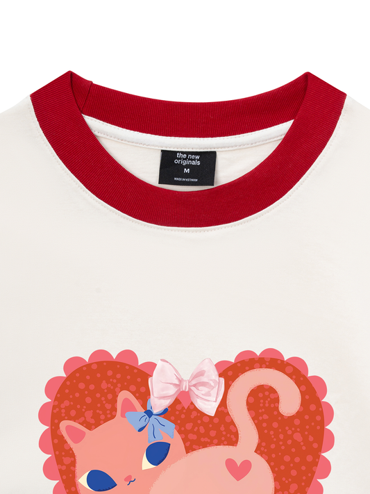 Áo Thun Ringer Relaxed Fit Kitten Kiss