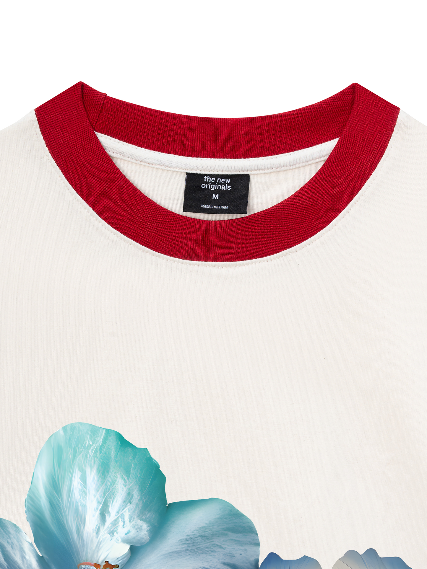 Áo Thun Ringer Relaxed Fit Summer Vibes Souble Blue Flower