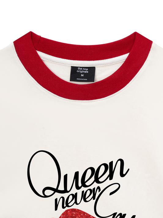 Áo Thun Ringer Relaxed Fit Queen never cry
