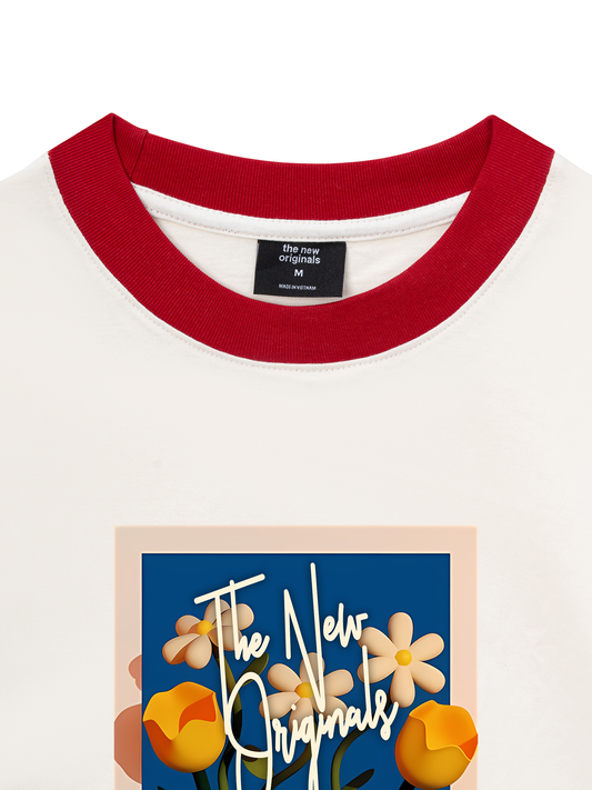 Áo Thun Ringer Relaxed Fit Be Bold Wellcome Happiness