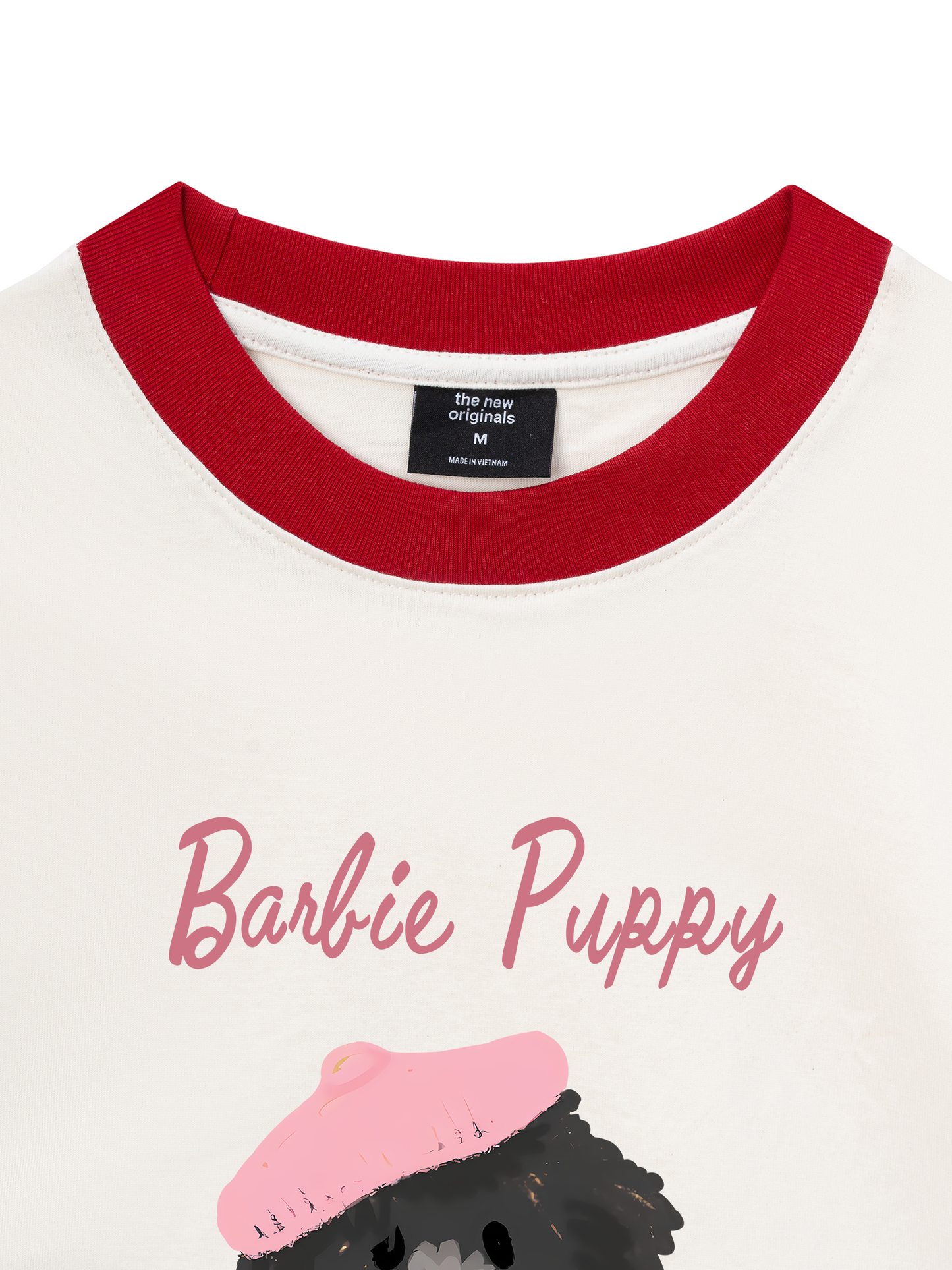 Áo Thun Ringer Relaxed Fit Animal Barbie Puppy