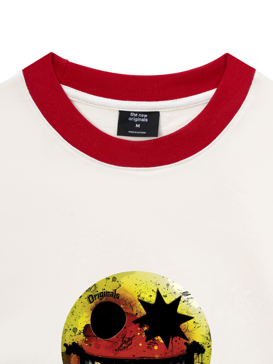 Áo Thun Ringer Relaxed Fit - Gangster Smiley