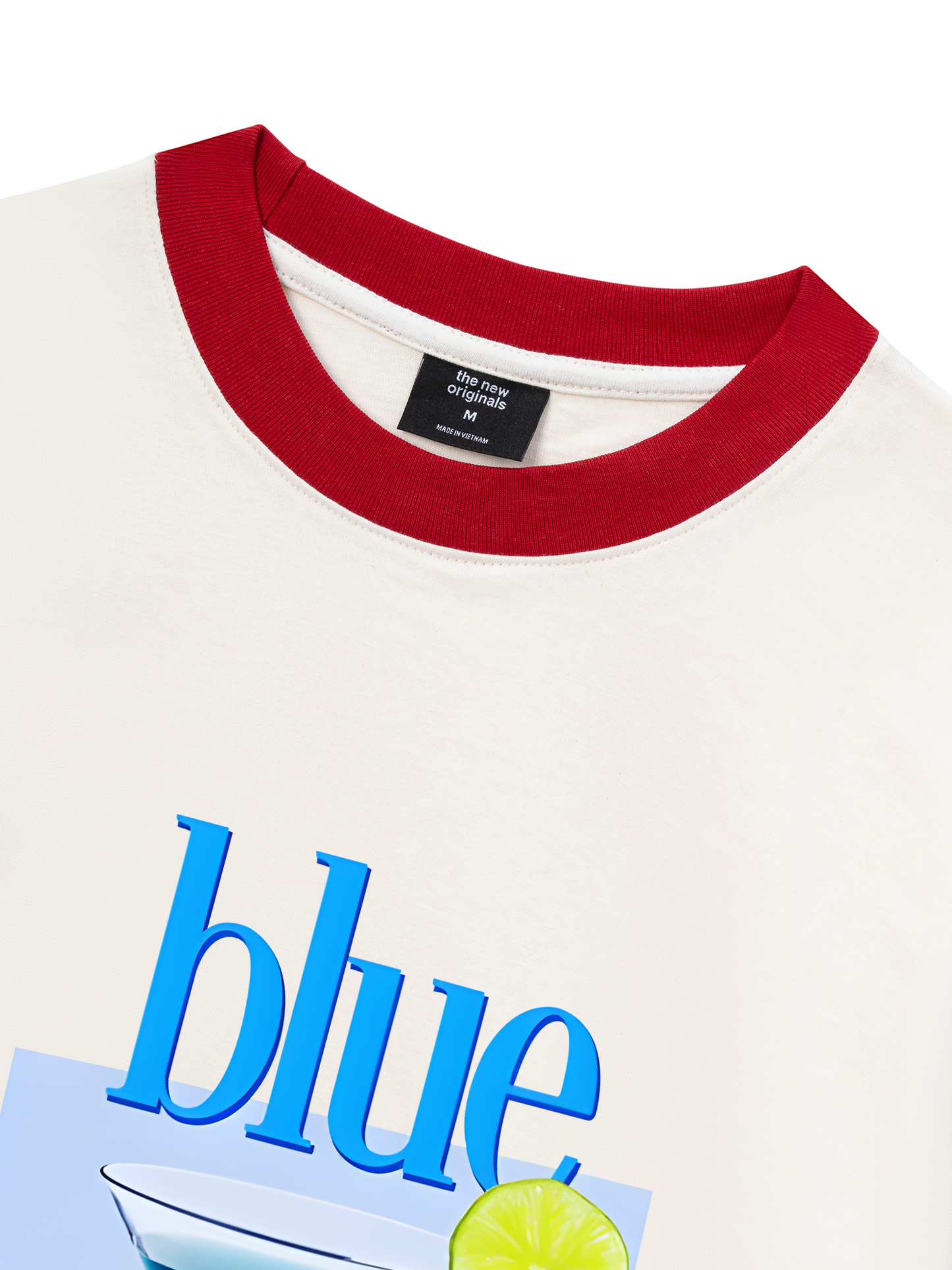 Áo Thun Ringer Relaxed Fit Fresh Blue Lagoon