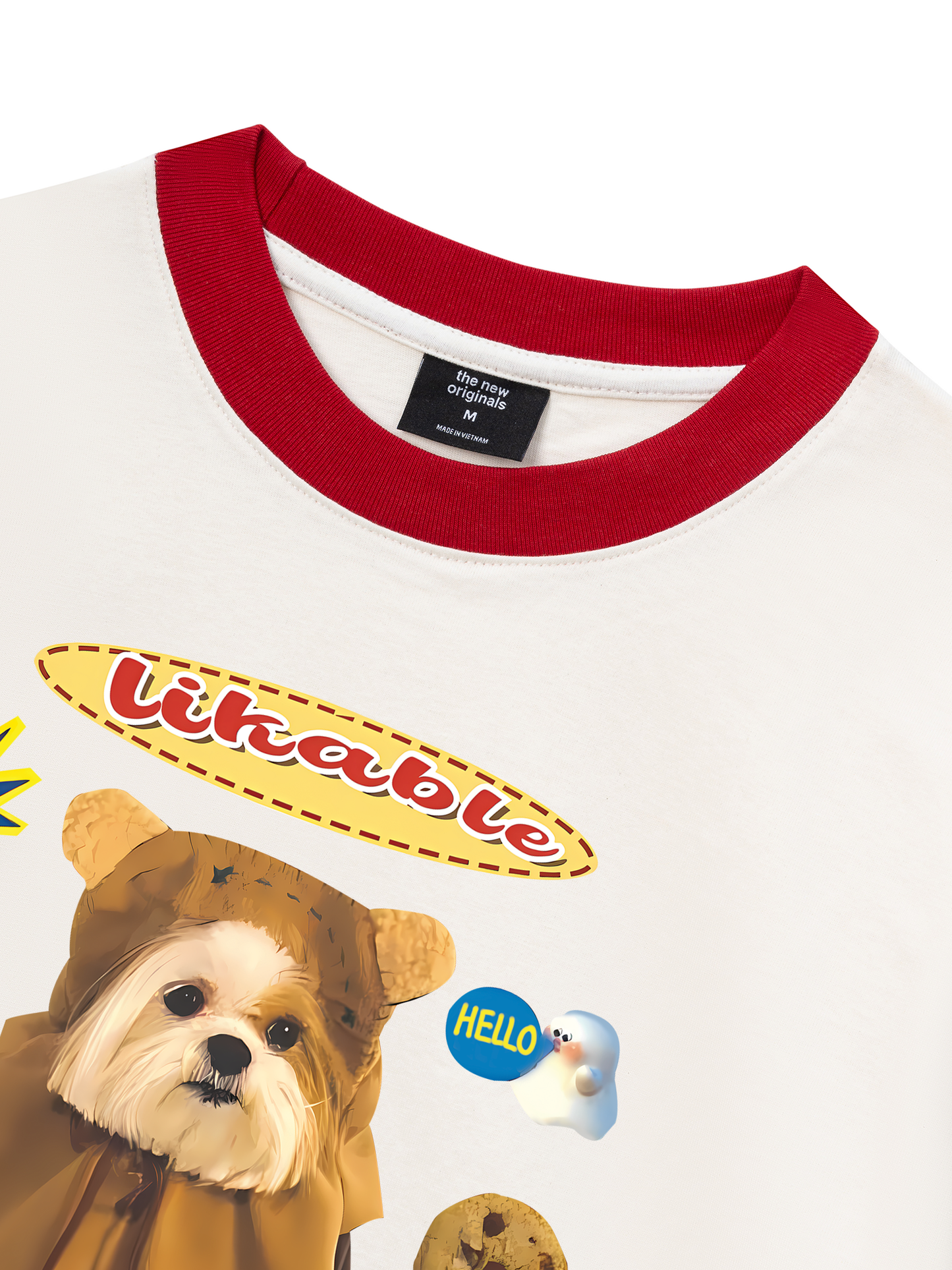 Áo Thun Ringer Relaxed Fit Sweet Pastry And Puppy Duck