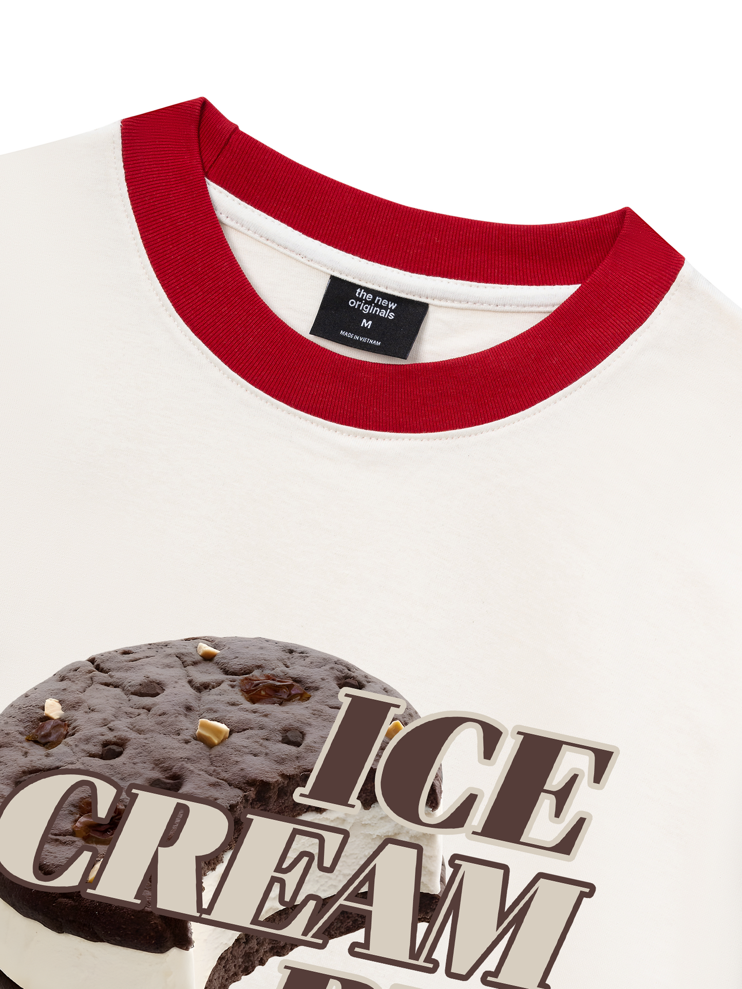 Áo Thun Ringer Relaxed Fit Foody Ice Cream Pie