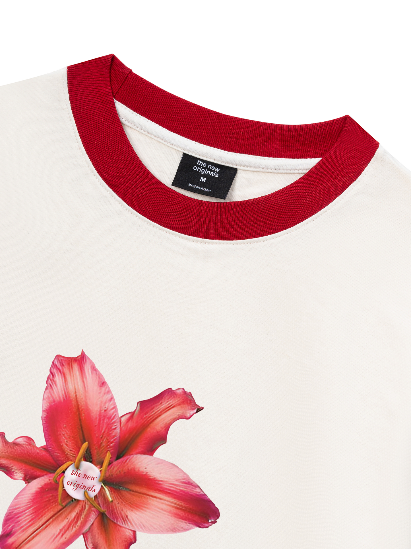 Áo Thun Ringer Relaxed Fit Pearl Lily Flower
