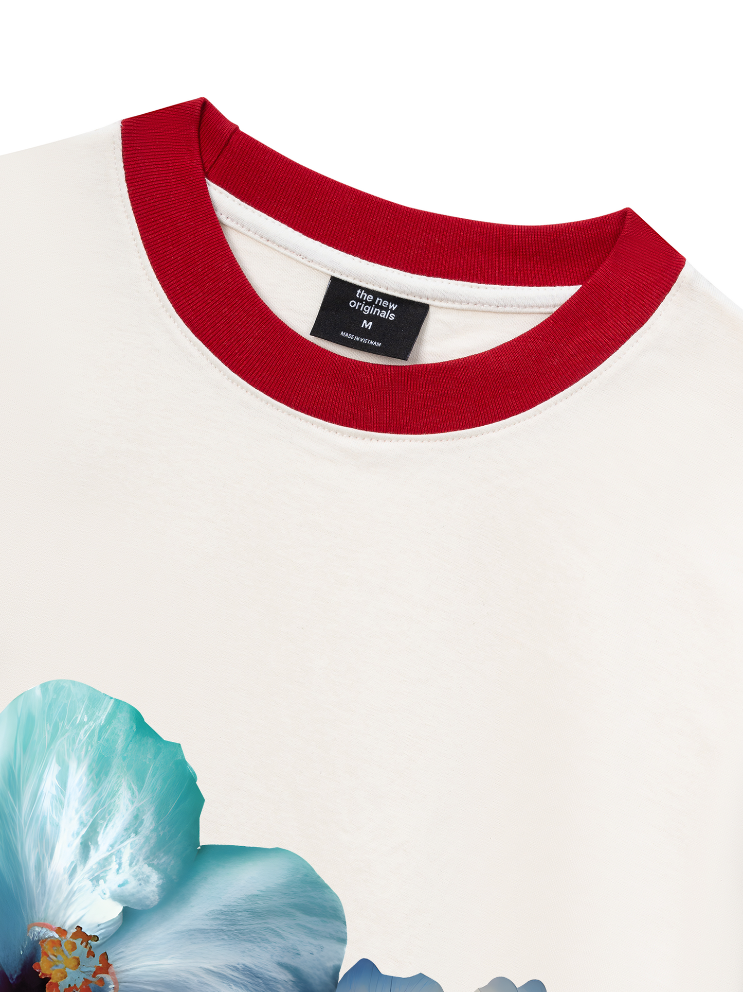 Áo Thun Ringer Relaxed Fit Summer Vibes Souble Blue Flower