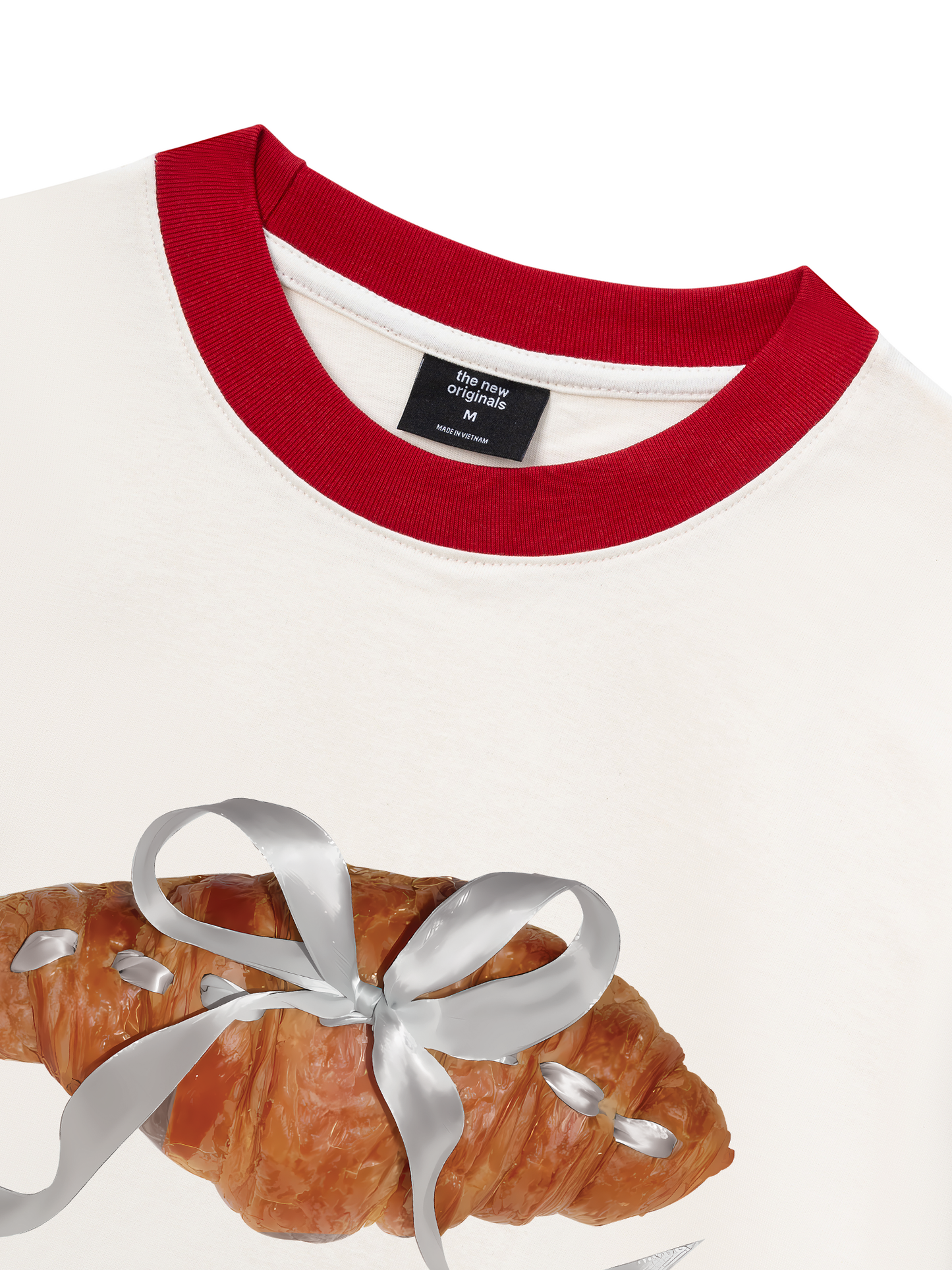 Áo Thun Ringer Relaxed Fit Sweet Pastry Silver Bow