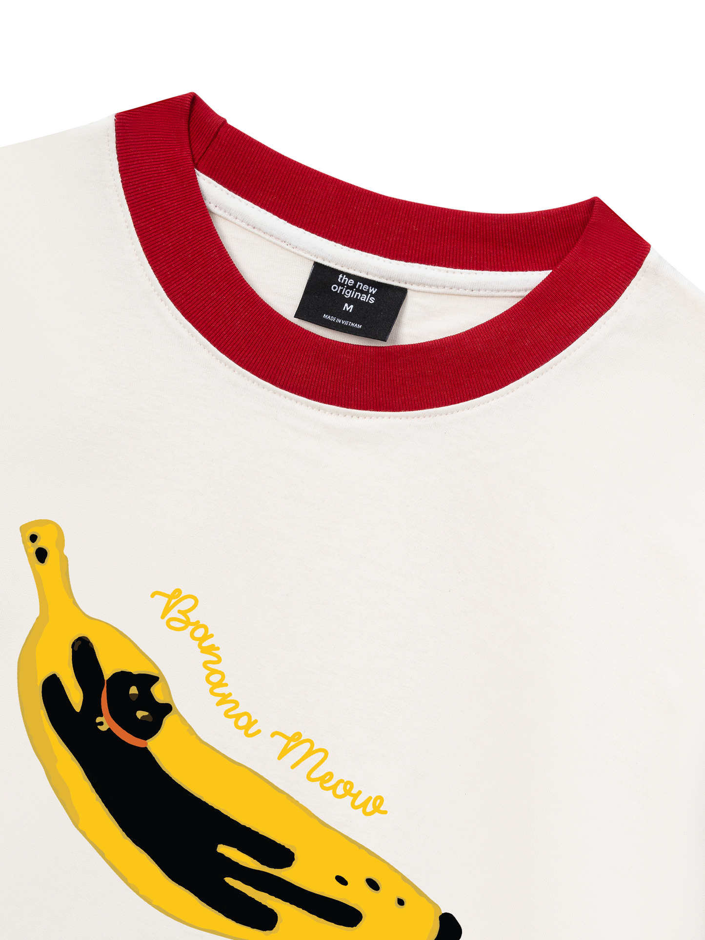 Áo Thun Ringer Relaxed Fit Banana Meow