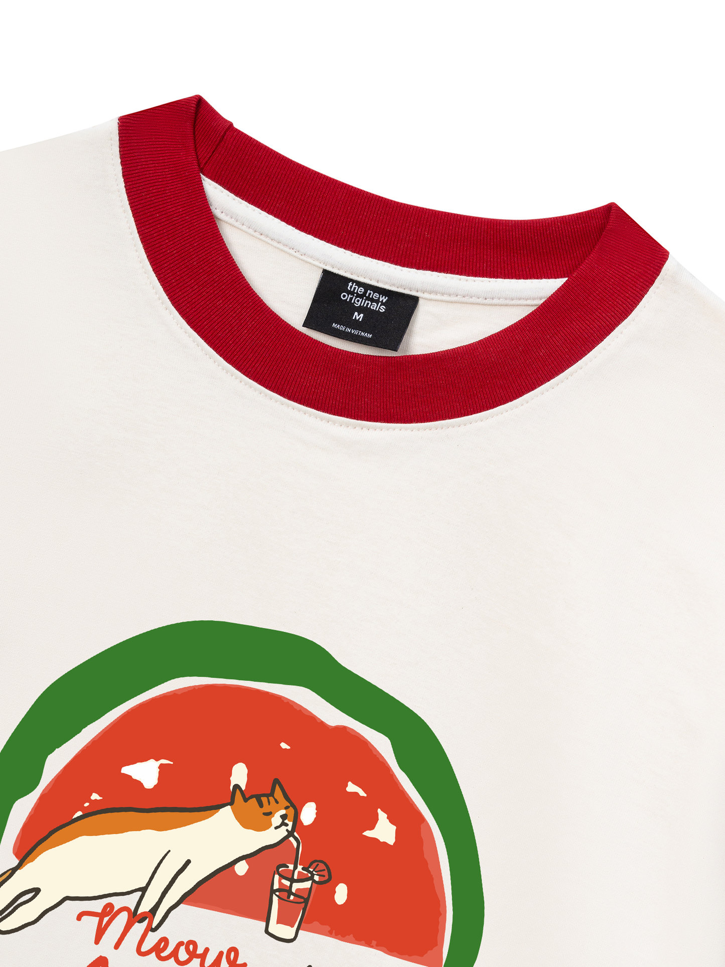 Áo Thun Ringer Relaxed Fit Meow Meow Watermelon