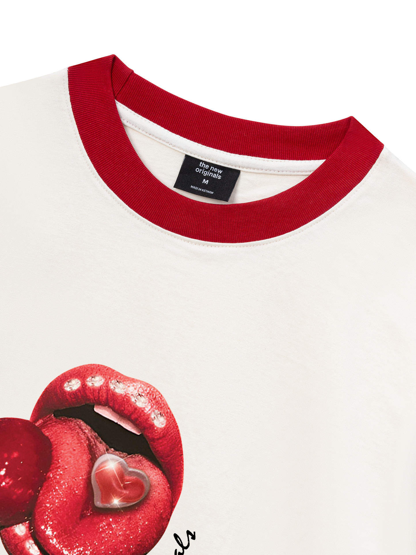 Áo Thun Ringer Relaxed Fit Lips Lollipop