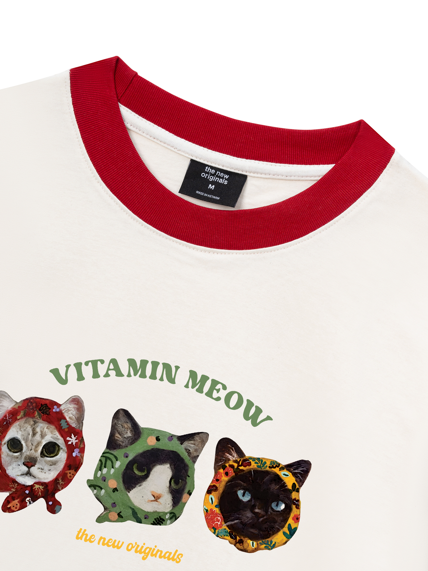 Áo Thun Ringer Relaxed Fit Vitamin Meow