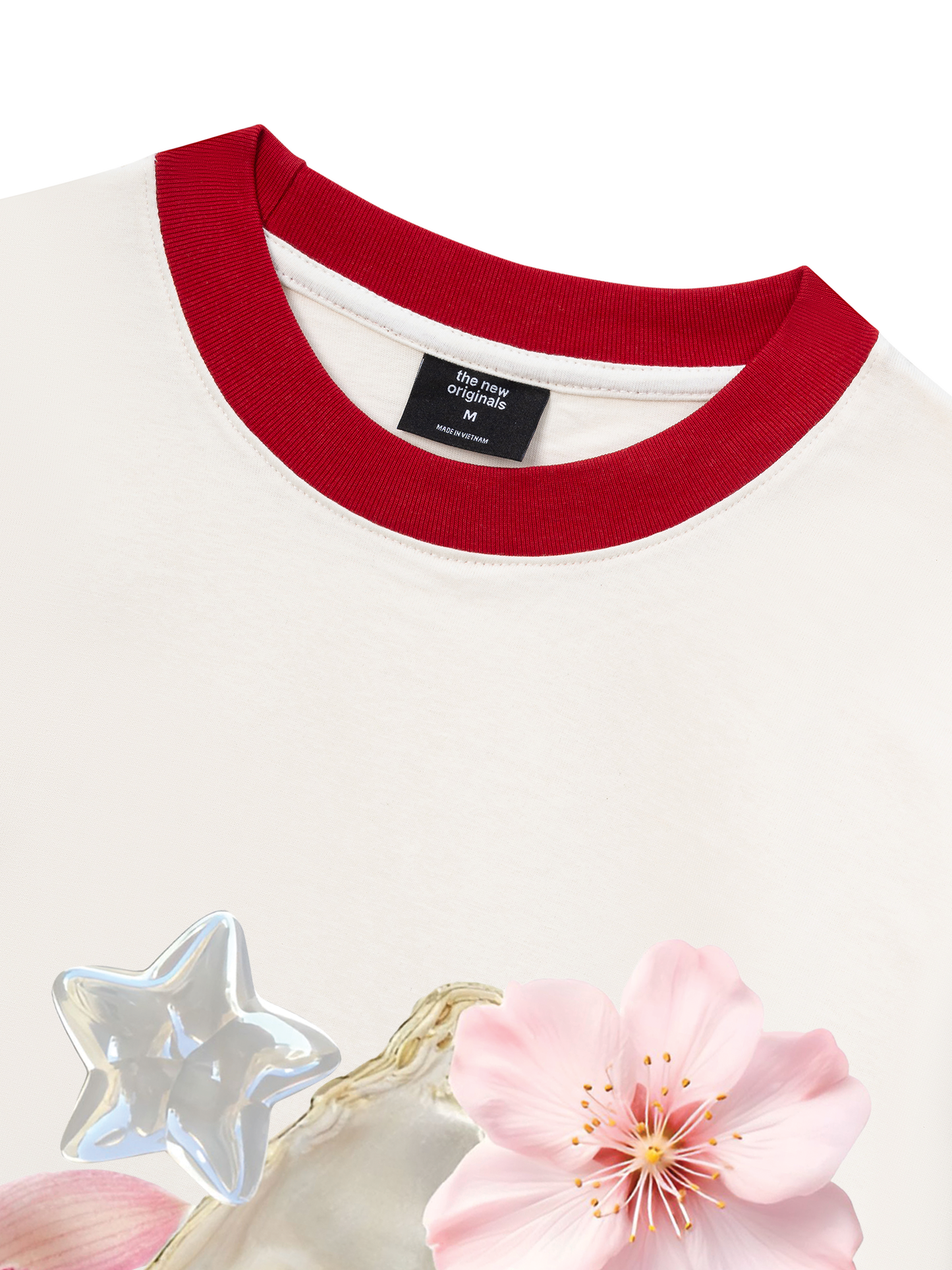 Áo Thun Ringer Relaxed Fit Pearl Bloom_