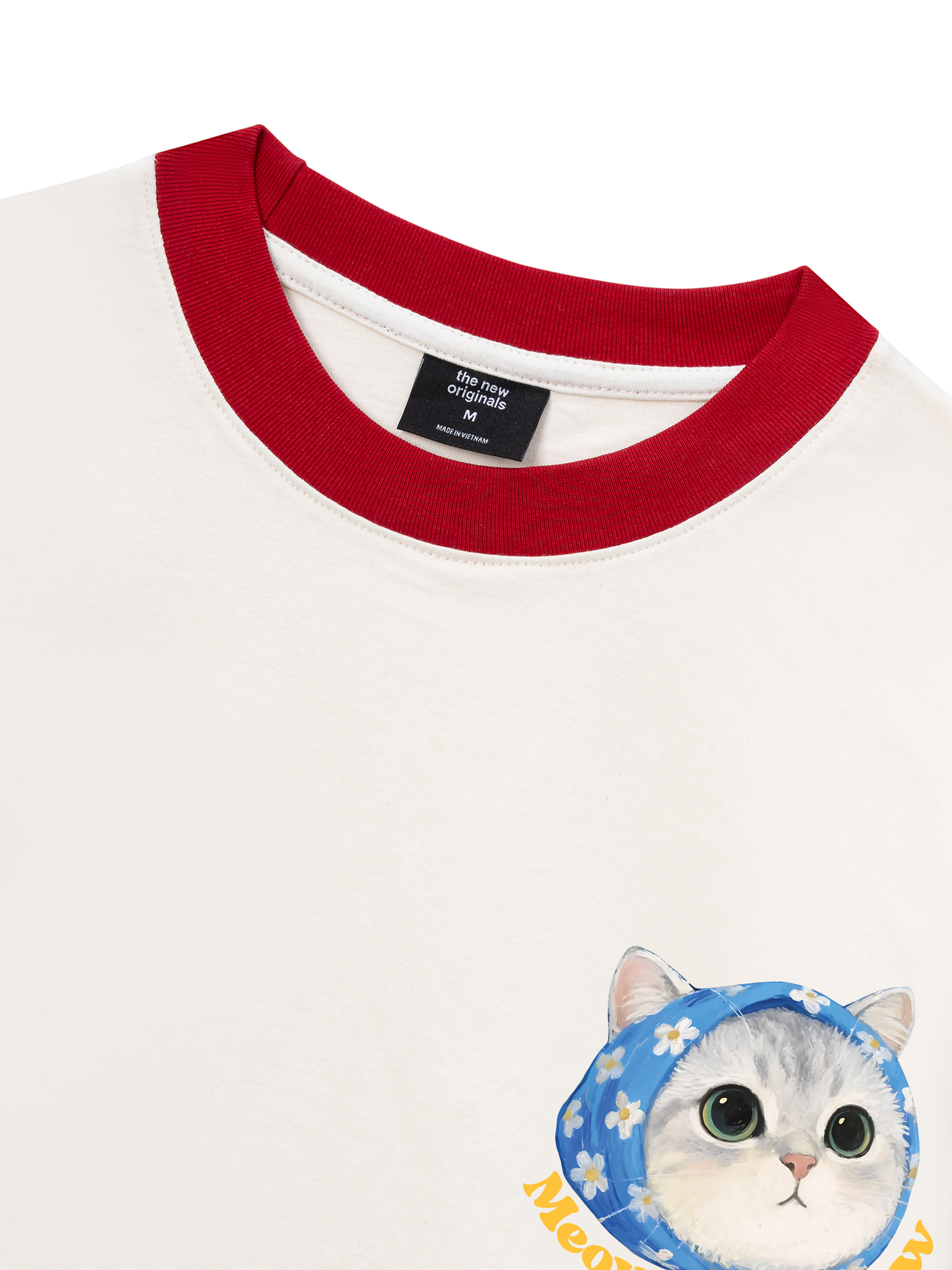 Áo Thun Ringer Relaxed Fit Cute Cat