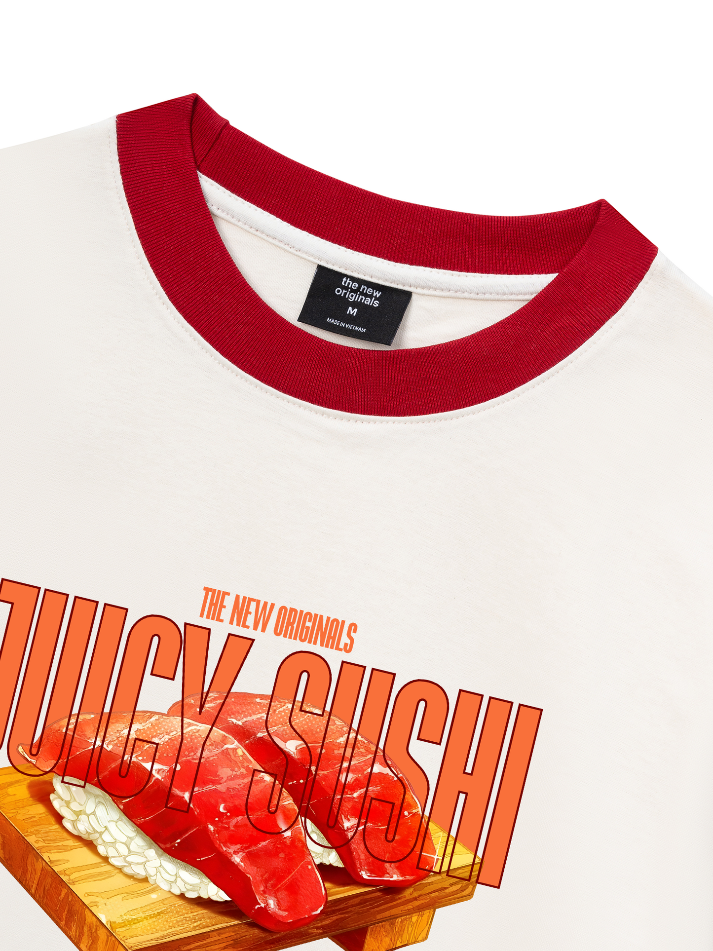 Áo Thun Ringer Relaxed Fit Foody Juicy Sushi