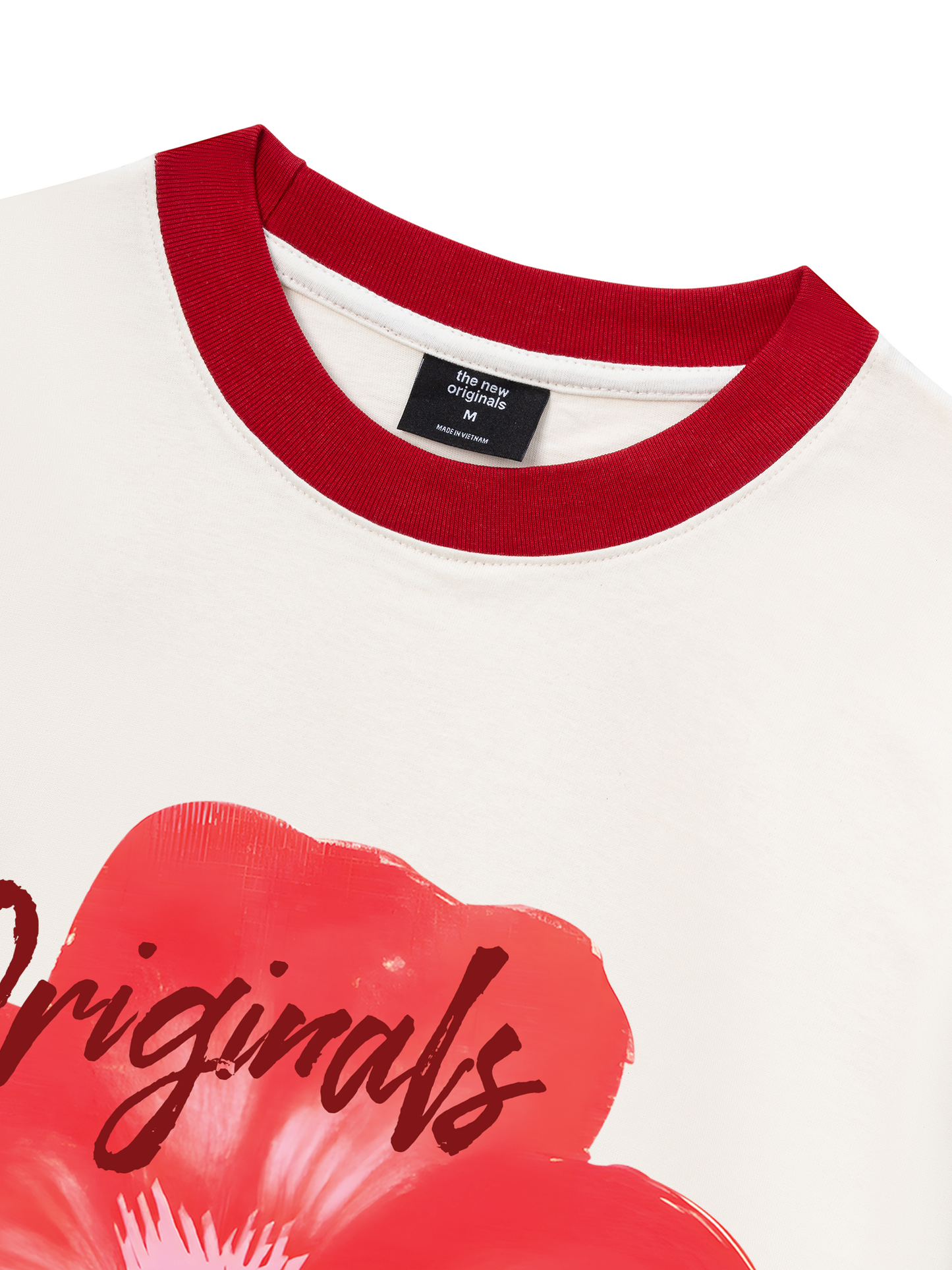 Áo Thun Ringer Relaxed Fit Summer Vibes Red Flower