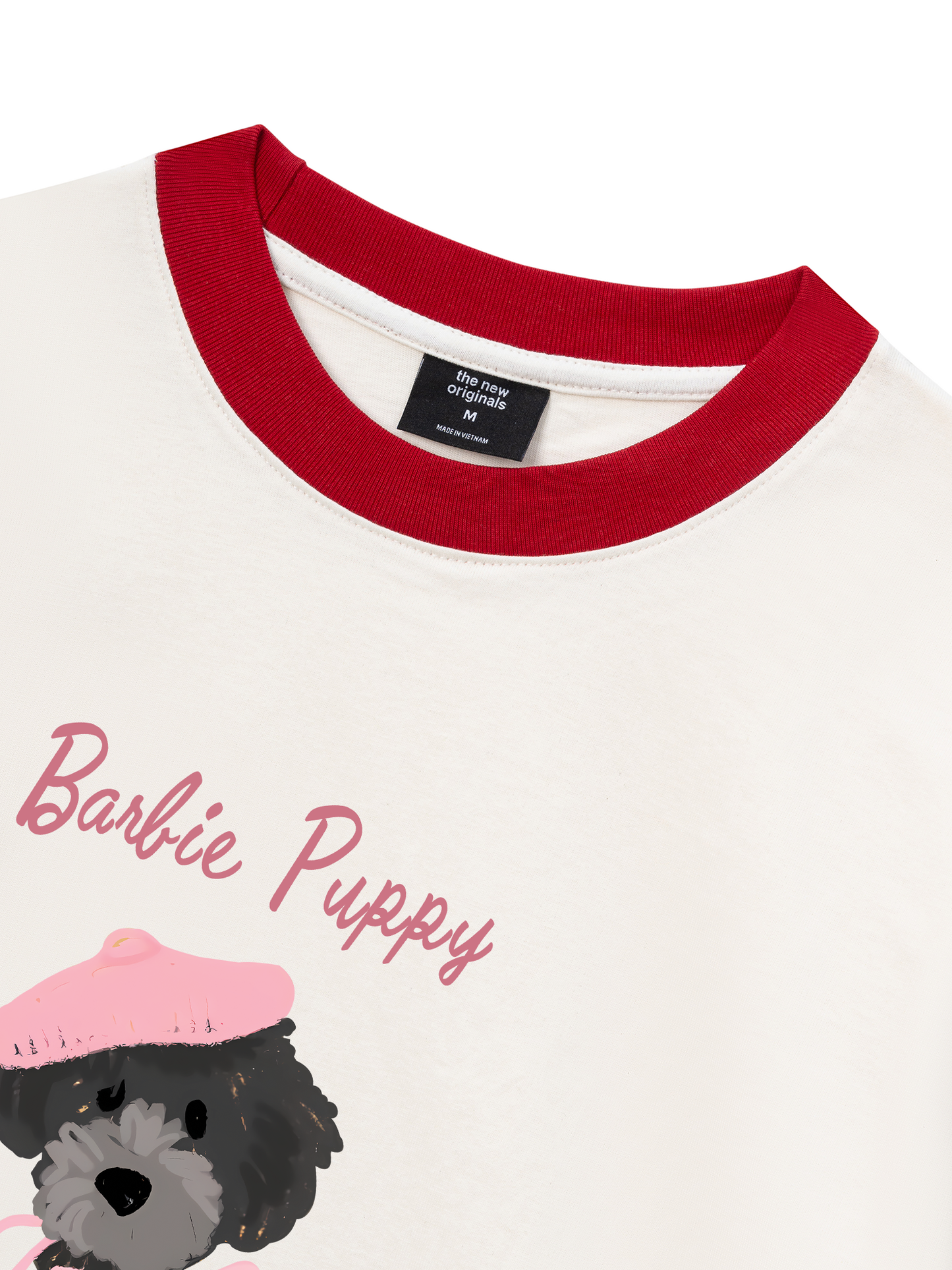 Áo Thun Ringer Relaxed Fit Animal Barbie Puppy